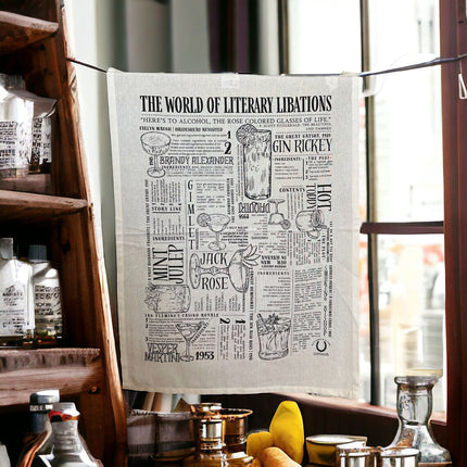 Literary Libations: Fairtrade Cotton Cocktail Tea Towel
