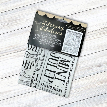 Literary Libations: Fairtrade Cotton Cocktail Tea Towel