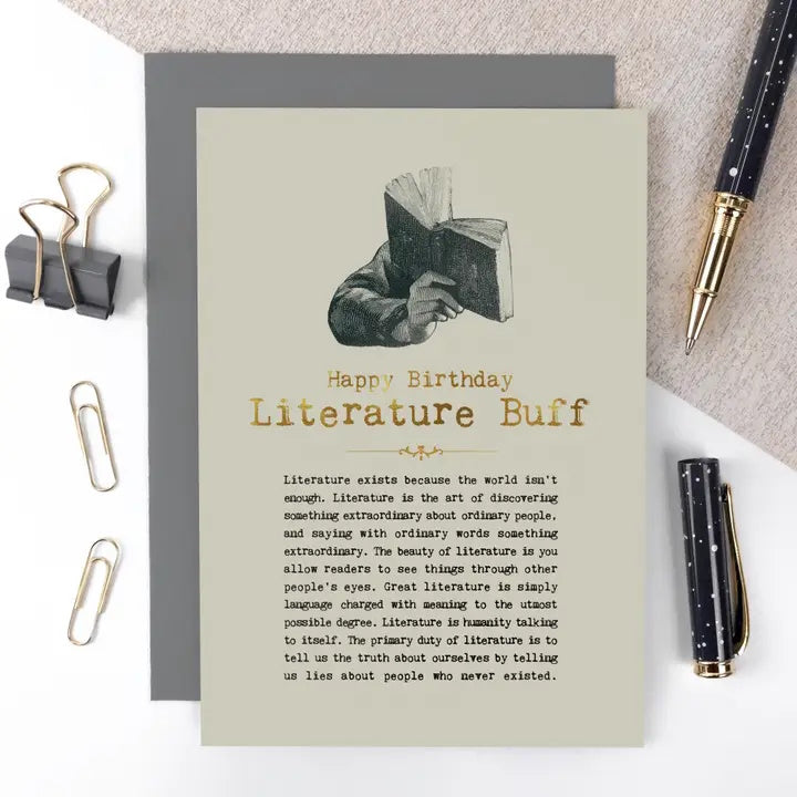 Literature Buff Foiled Birthday Card