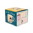 Box packaging of a mug with 'Mr. Darcy' branding on a white background
