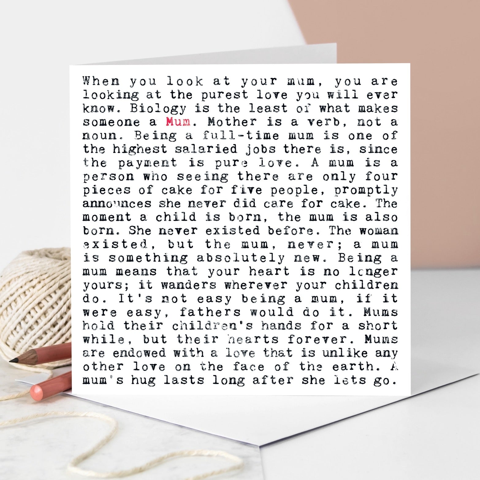 Mum Heartfelt Quotes Card