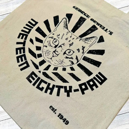 Nineteen Eighty-Paw George Orwell Fairtrade Organic Tote Bag