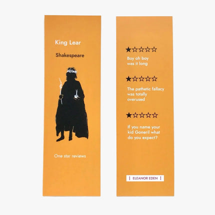 One Star Review Literary Bookmarks - King Lear