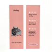 Bookmarks with text and a illustration on a pink background