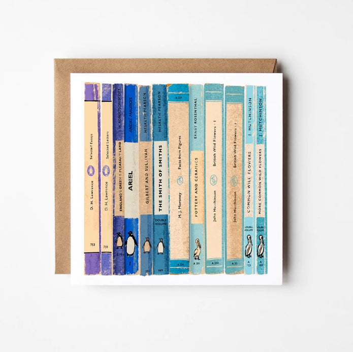 Penguin Blue - Blank Greetings Card