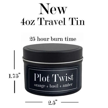 Plot Twist Literary Tin Soy Candle 4oz