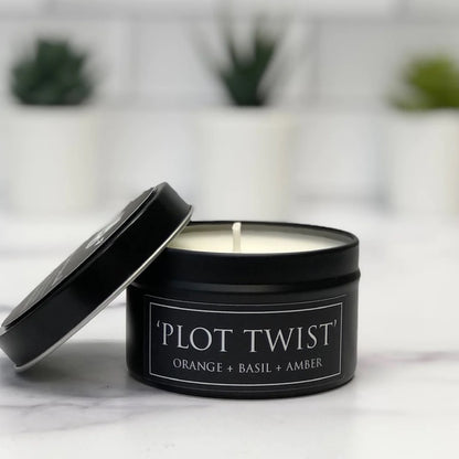 Plot Twist Literary Tin Soy Candle 4oz