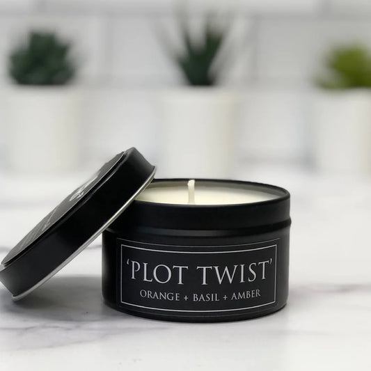 Plot Twist Literary Tin Soy Candle 4oz