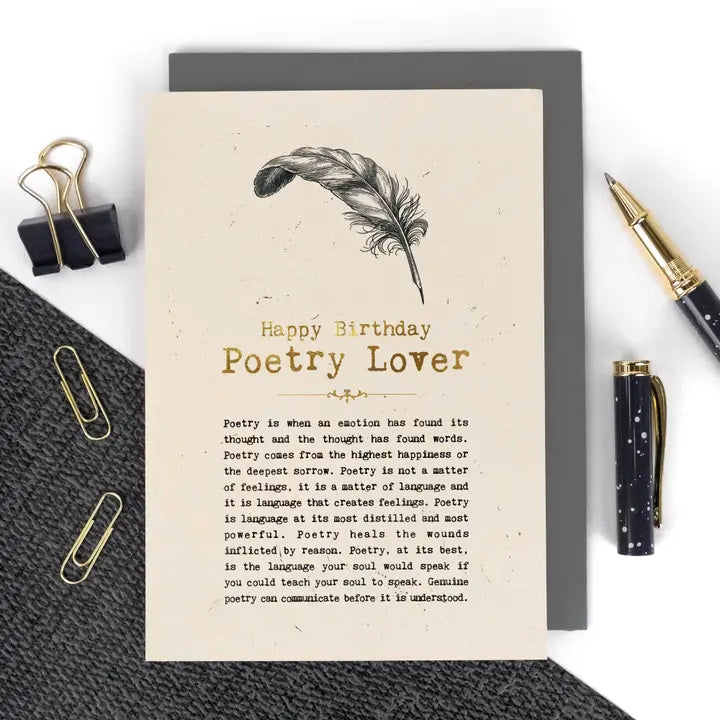 Poetry Lover Foiled Birthday Card