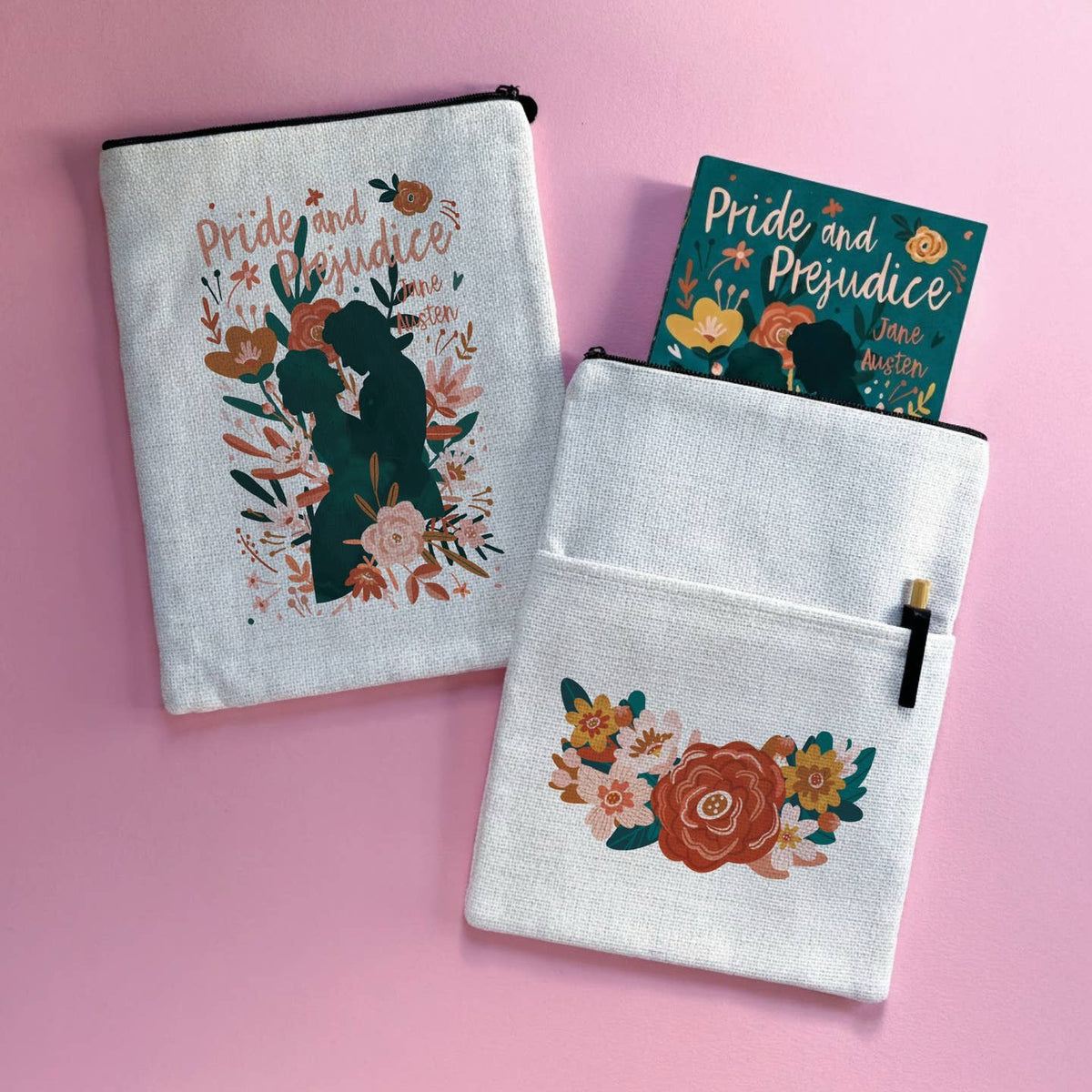 Pride and Prejudice Floral Book Sleeve