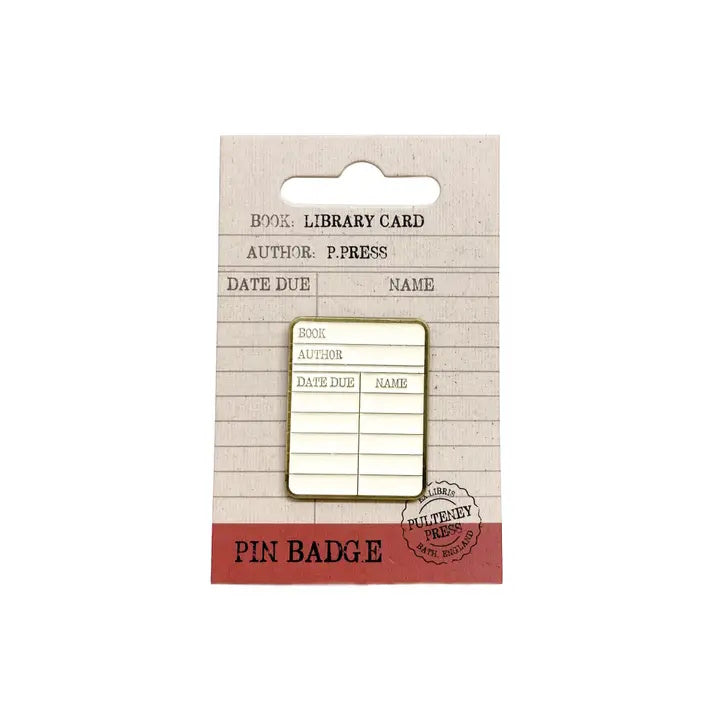 Pulteney Press Library Card Pin Badge – The Literary Gift Shop