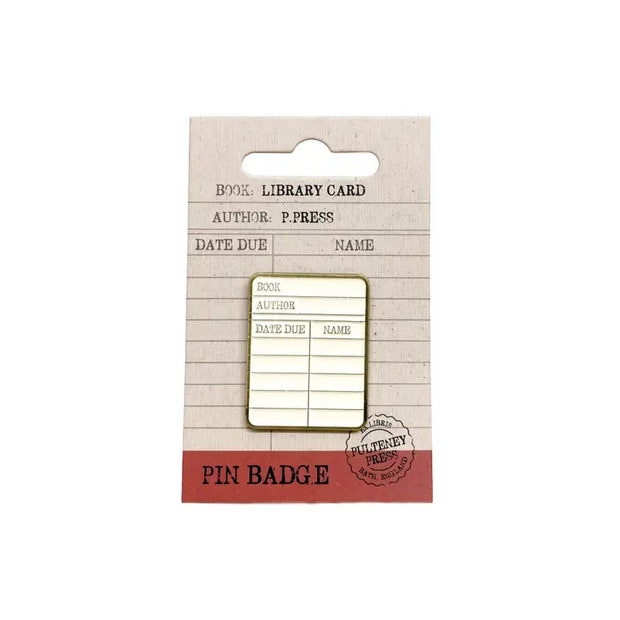 Pulteney Press Library Card Pin Badge