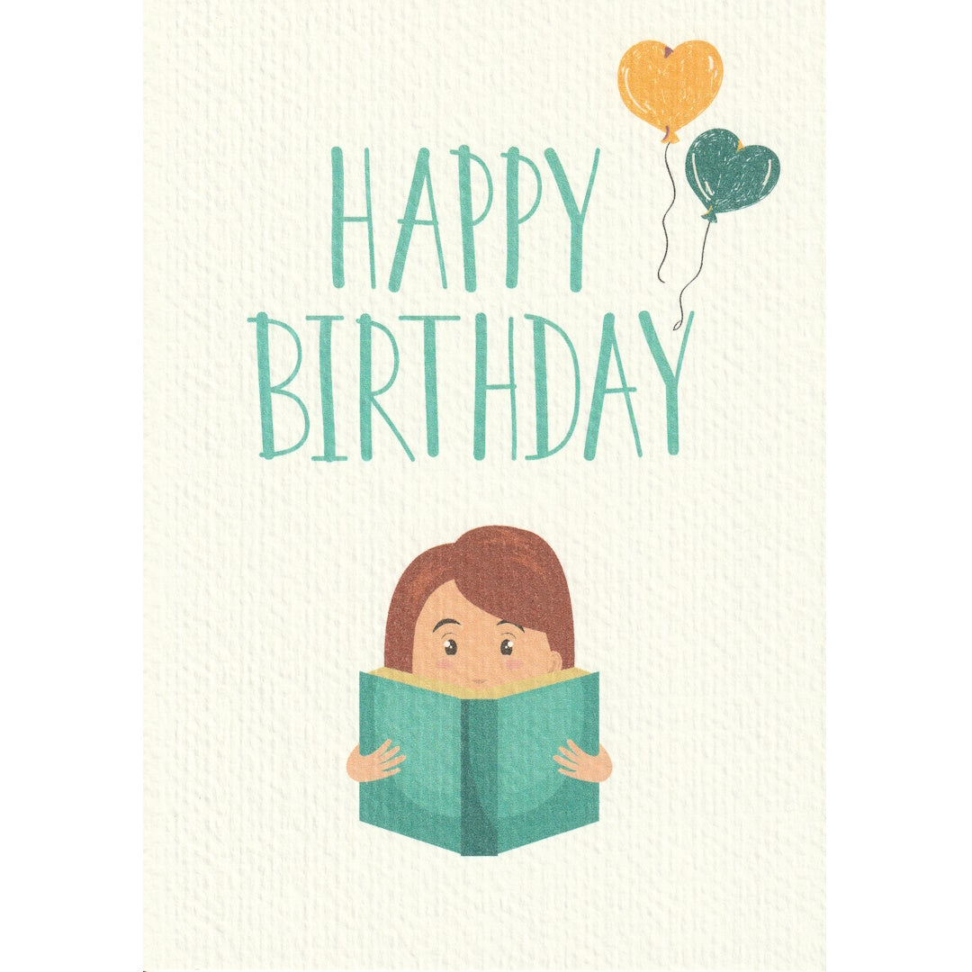 Reading Boy Birthday Card - A6