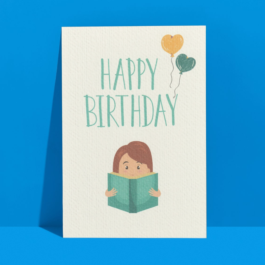 Reading Boy Birthday Card - A6