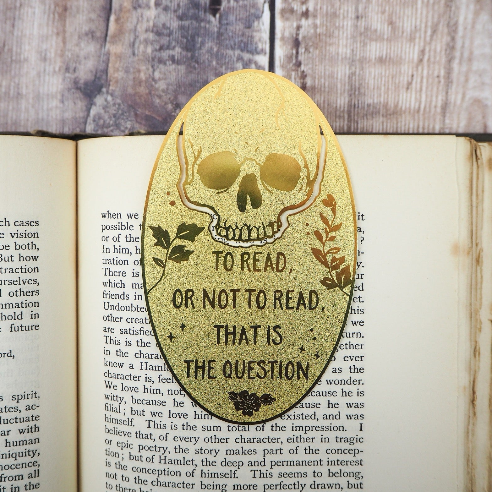 Shakespeare Hamlet Skull Brass Bookmark