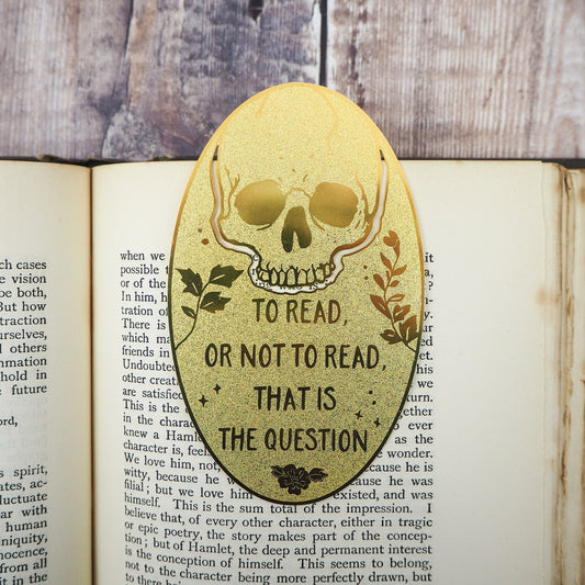 Shakespeare Hamlet Skull Brass Bookmark