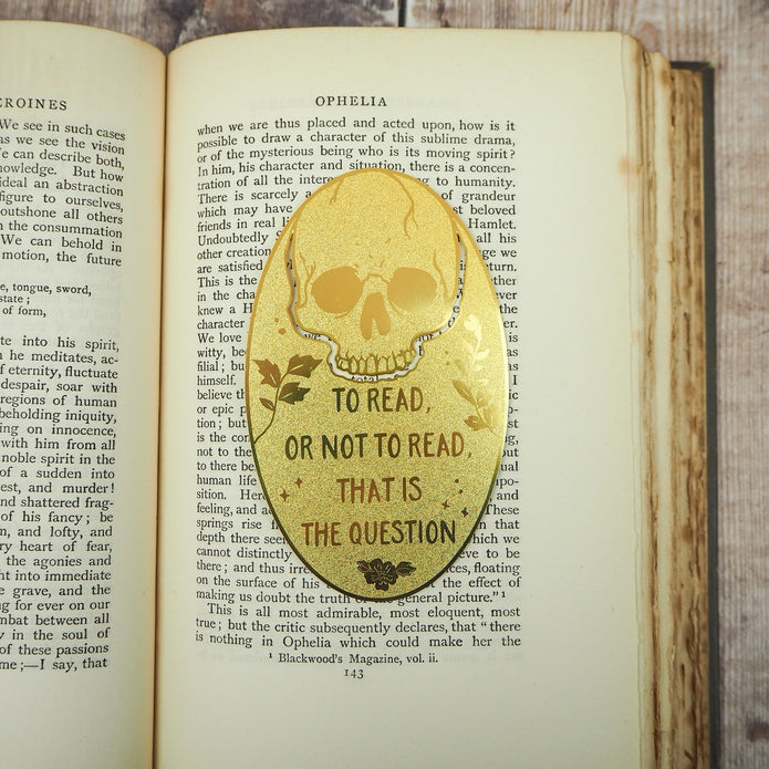 Shakespeare Hamlet Skull Brass Bookmark