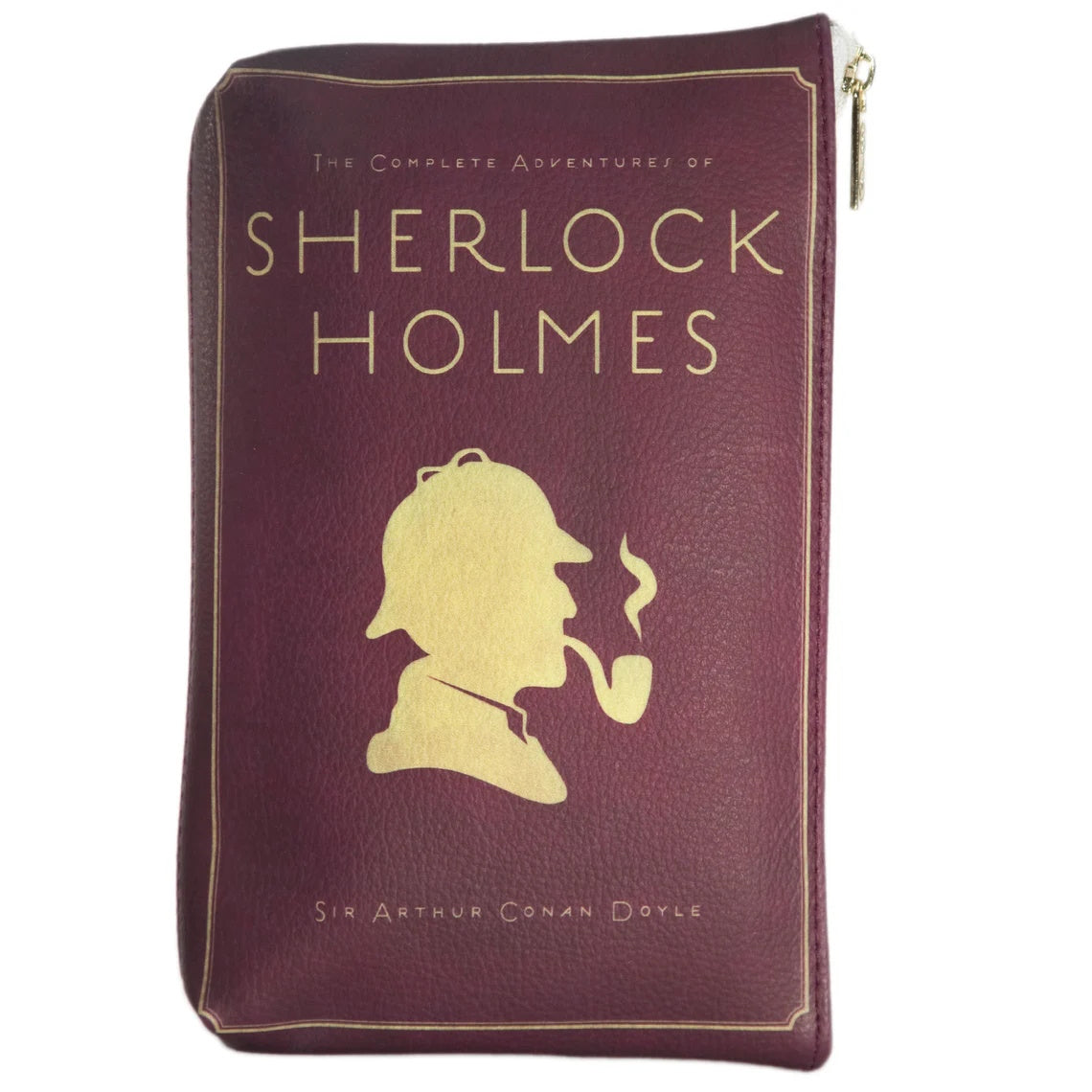 Sherlock Holmes Burgundy Zipped Pouch