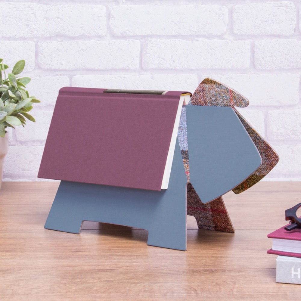 Stay! Doggy Book Rest - Grey Plaid