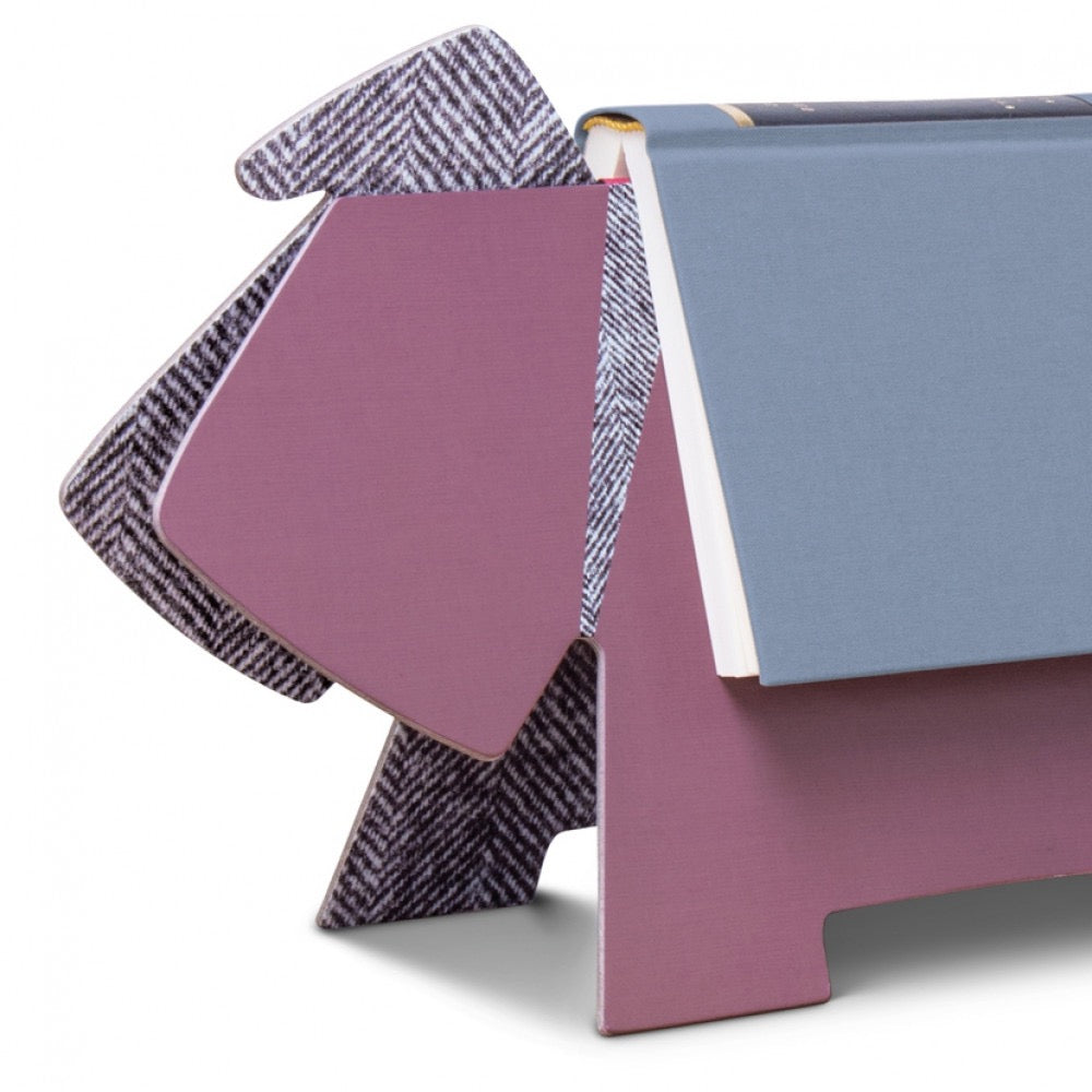 Stay! Doggy Book Rest - Purple Herringbone
