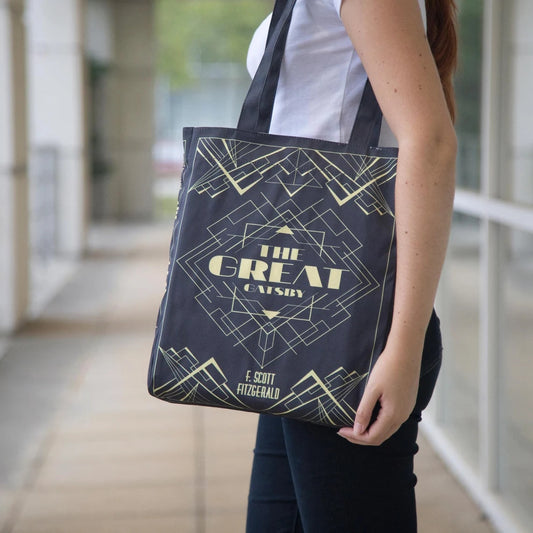 The Great Gatsby Art Deco Black Tote Bag