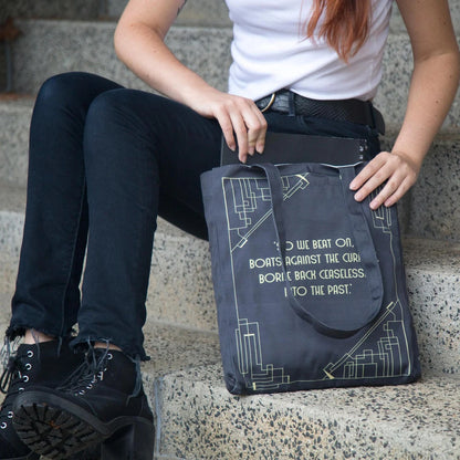 The Great Gatsby Art Deco Black Tote Bag