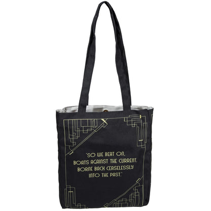 The Great Gatsby Art Deco Black Tote Bag
