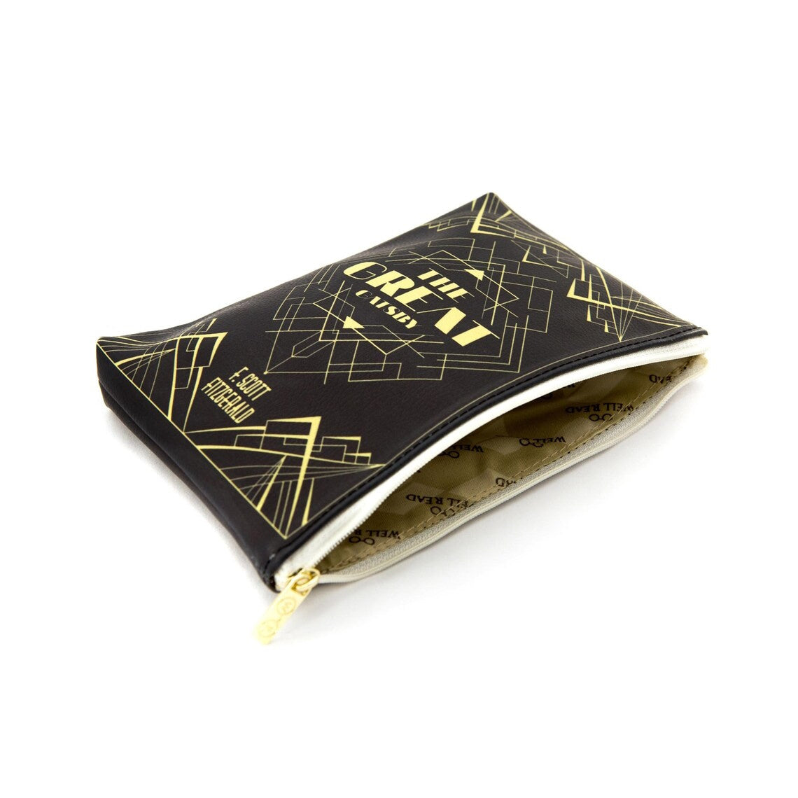 The Great Gatsby Art Deco Black Zipped Pouch