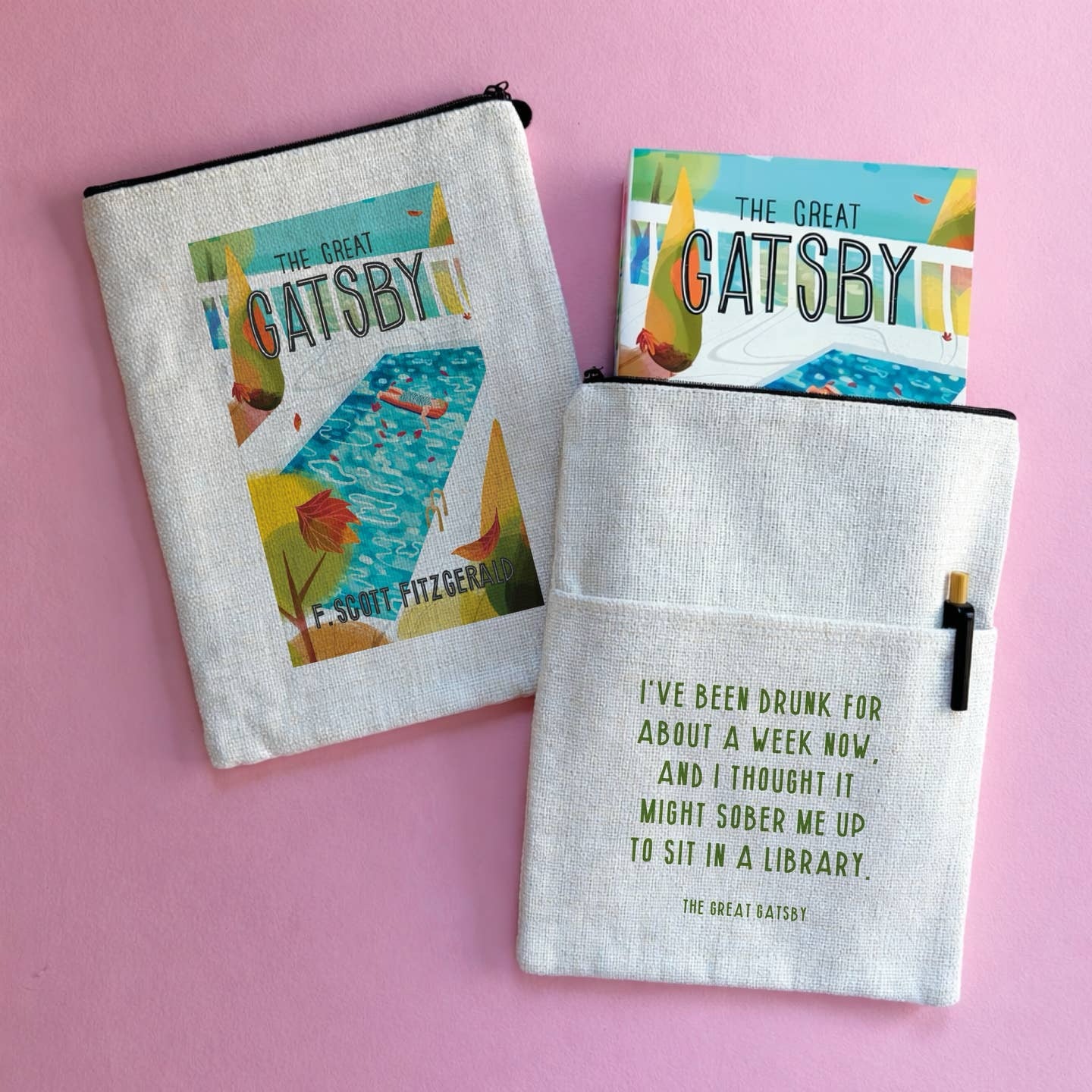 The Great Gatsby Library Quote Book Sleeve