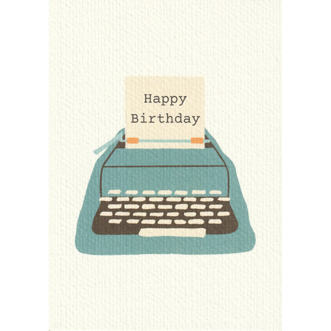 Typewriter Happy Birthday Card - A6