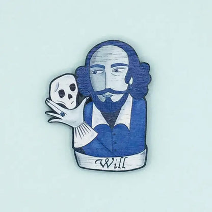 William Shakespeare Wooden Pin 