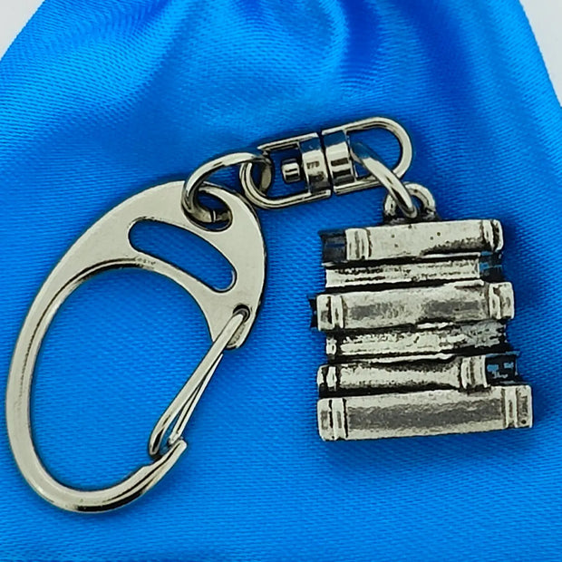 Pile of Books Pewter Keyring