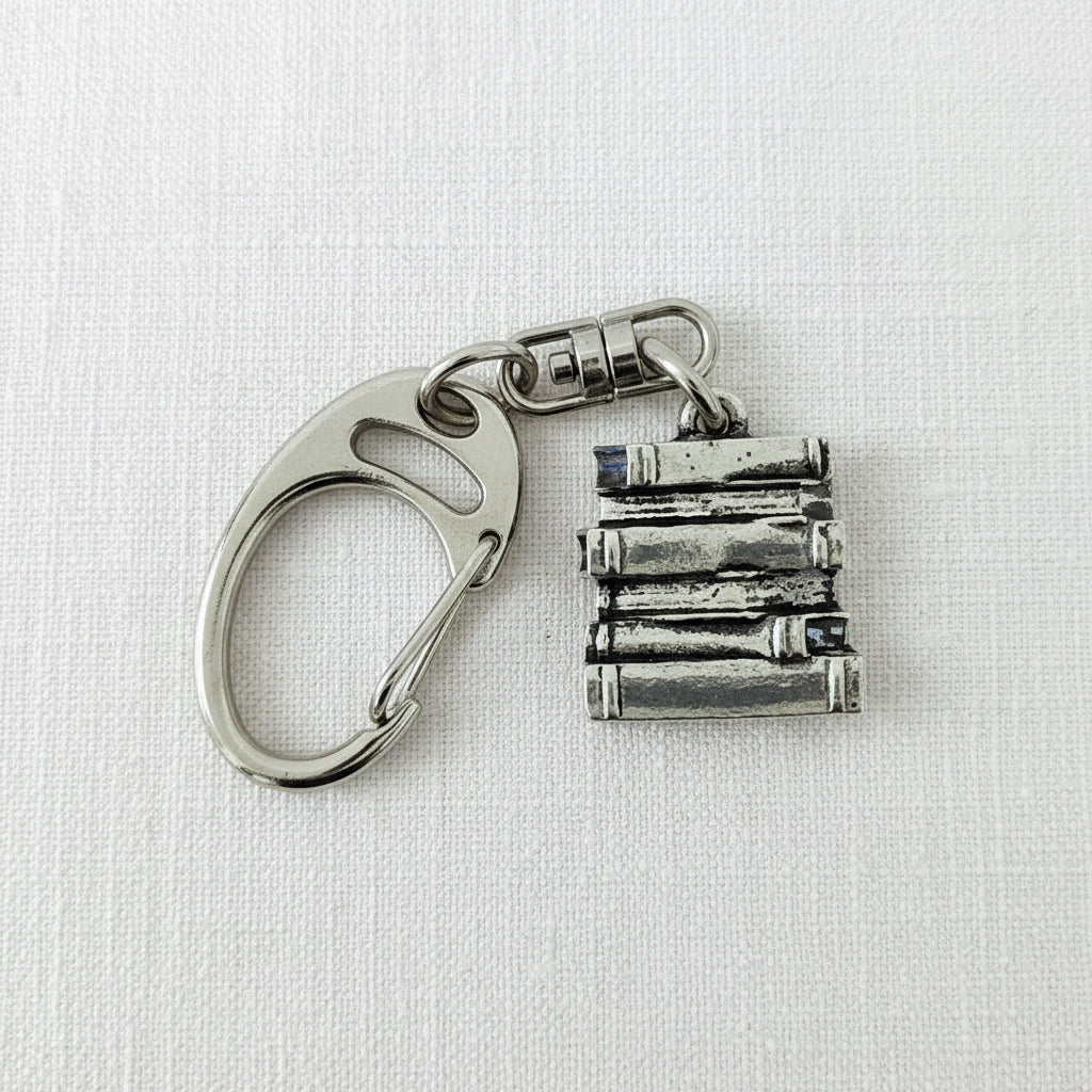 Pile of Books Pewter Keyring