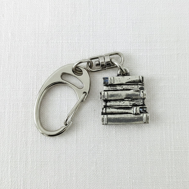 Pile of Books Pewter Keyring