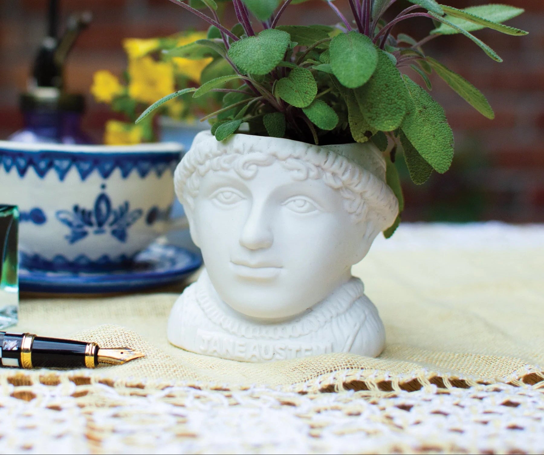Jane Austen Small Ceramic Planter