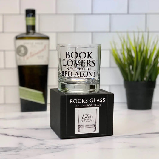 Book Lovers Never Go to Bed Alone Rocks Glass from Fly Paper Products