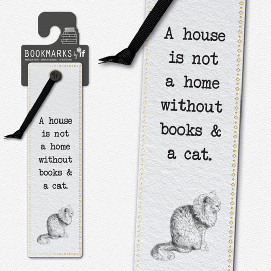 Books and a Cat Bookmark