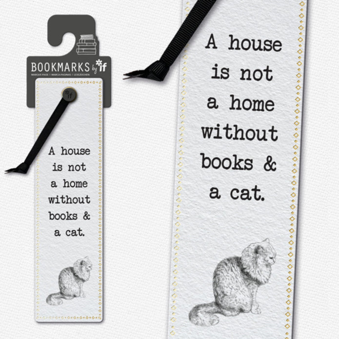 Books and a Cat Bookmark
