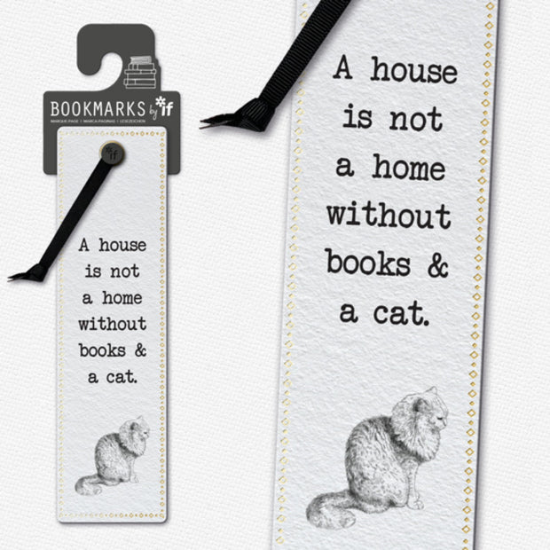 Books and a Cat Bookmark