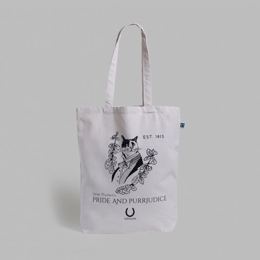Pride and Purrjudice Fairtrade Organic Tote Bag