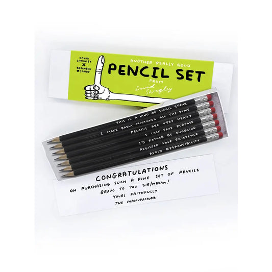 David Shrigley Pencil Set 2 - Pack of 7 Mixed Designs