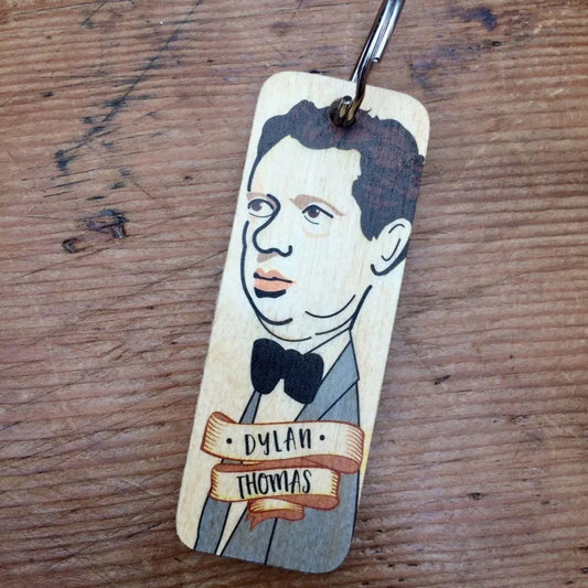 Dylan Thomas Character Wooden Keyring