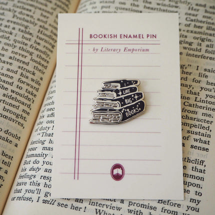 'I Like Big Books' Enamel Pin from Literary Emporium.