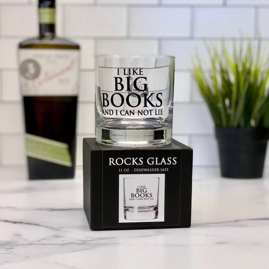 I Like Big Books Rocks Glass