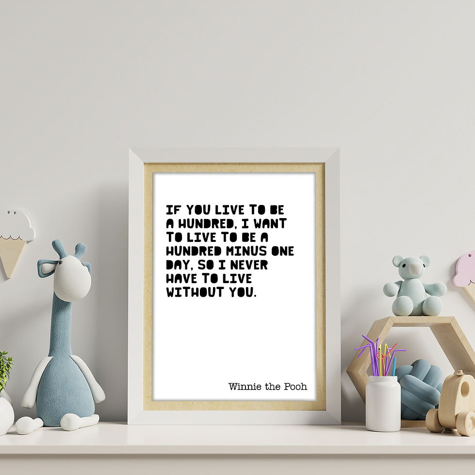 Winnie the Pooh A5 Quote Print: If You Live to Be a Hundred