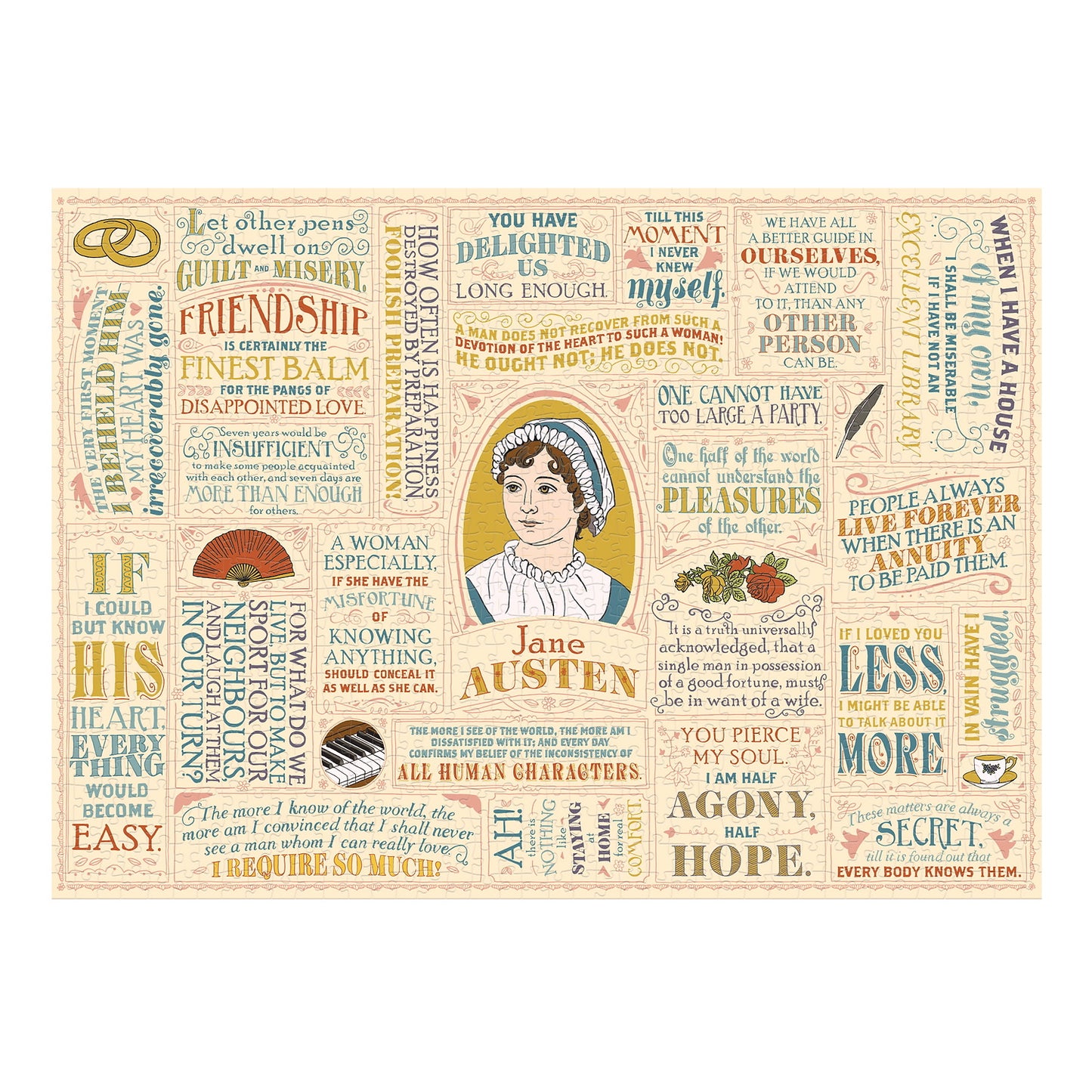 Jane Austen Quotations 1000 Piece Puzzle – The Literary Gift Shop