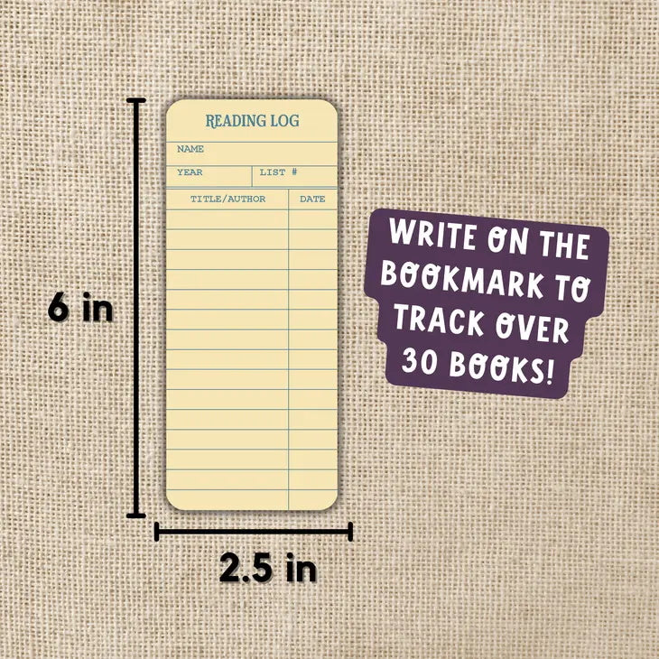 Library Card Reading Log Bookmark