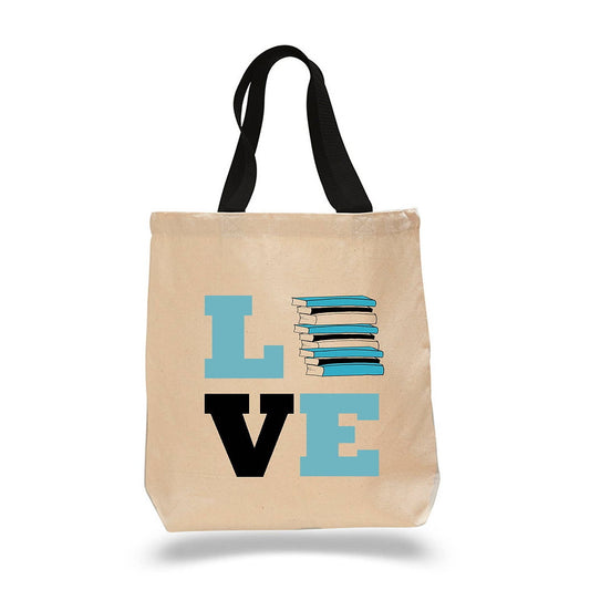 LOVE BOOKS Cotton Tote Bag