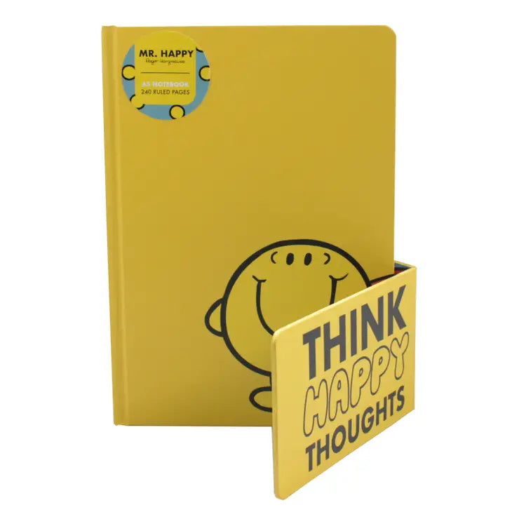 Mr Happy Think Happy Thoughts A5 Notebook