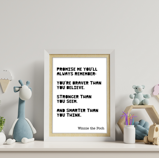 Winnie the Pooh A5 Quote Print: Promise Me You'll Always Remember